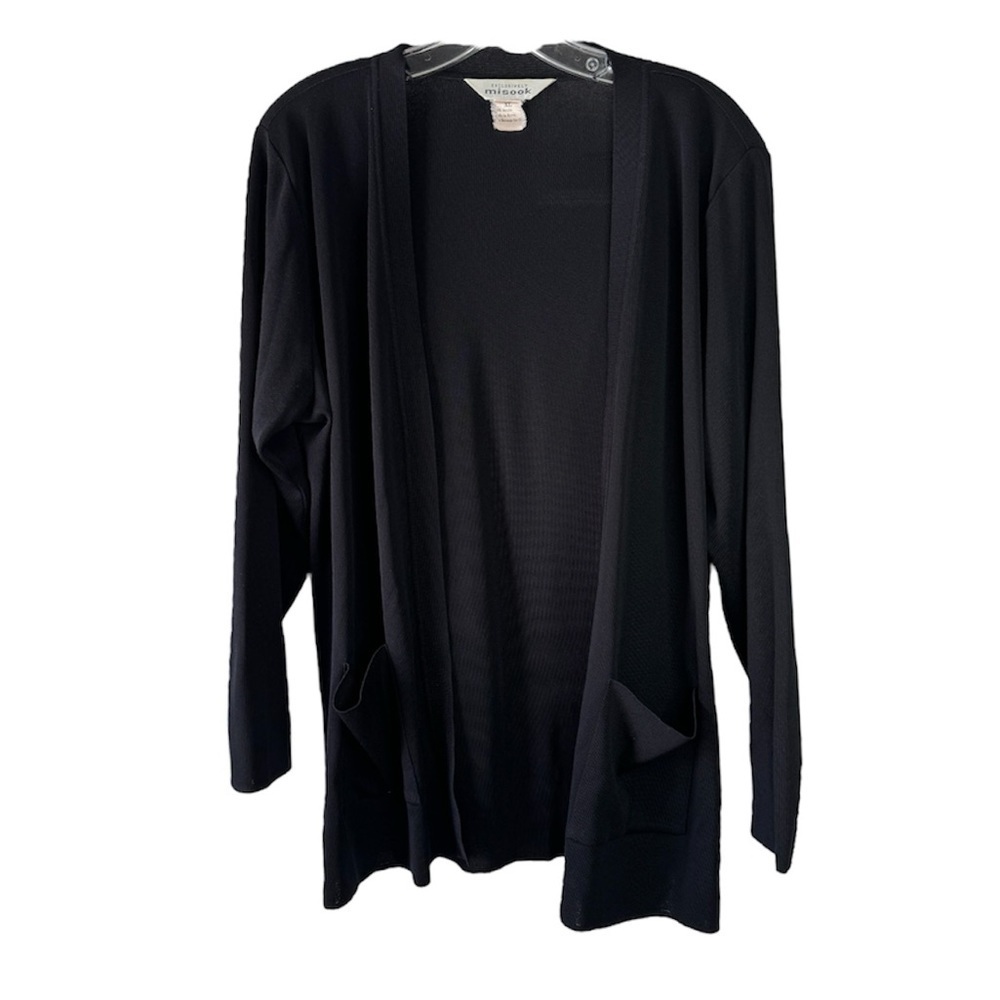Exclusively Missook black knit Long Sleeve cardigan